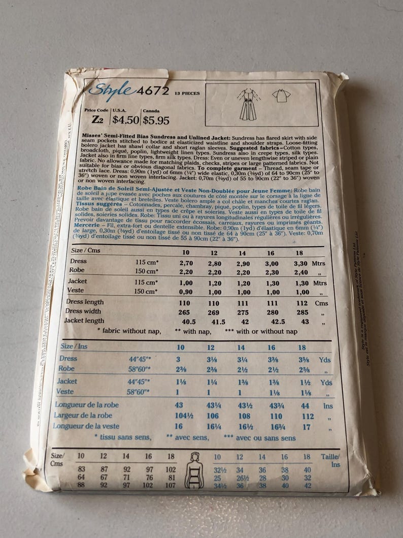 Ladies Dress Paper Sewing Pattern, Factory Folded, Style 4672 Etsy