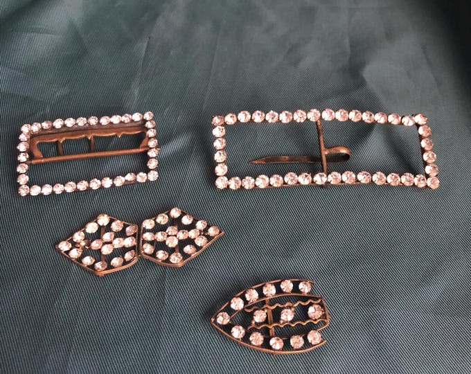 Victorian diamanté, paste belt buckles