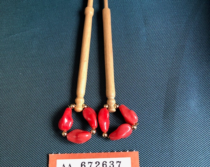 wooden lacemaking bobbins