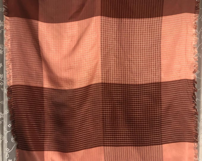 Vintage head scarf, in salmon and browns/rust