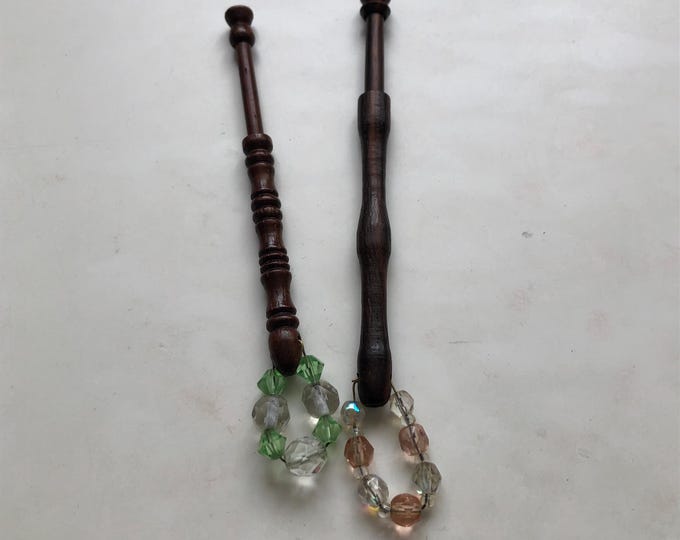 lacemaking bobbins, wooden, vintage