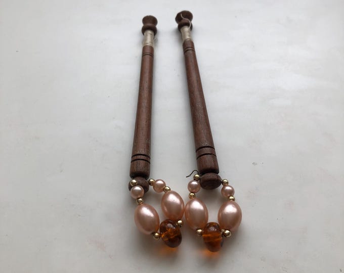 lacemaking bobbins, wooden, vintage