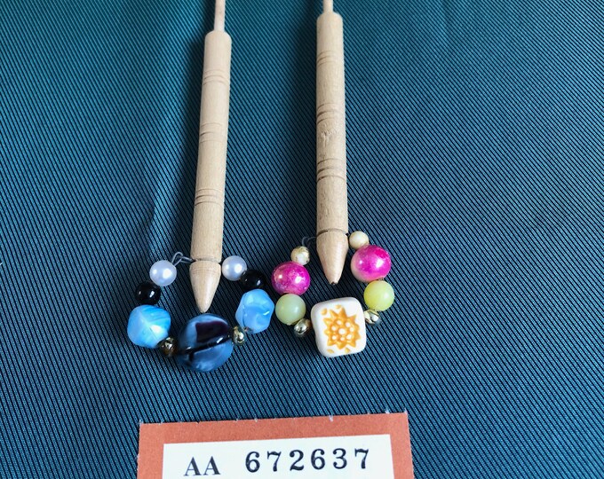 Wooden lacemaking bobbins