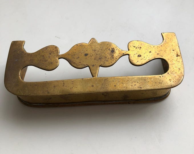 miniature brass antique fire place fender, salesman sample