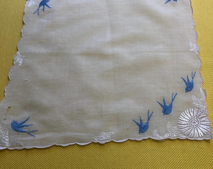 vintage ladies handkerchief, hankie,