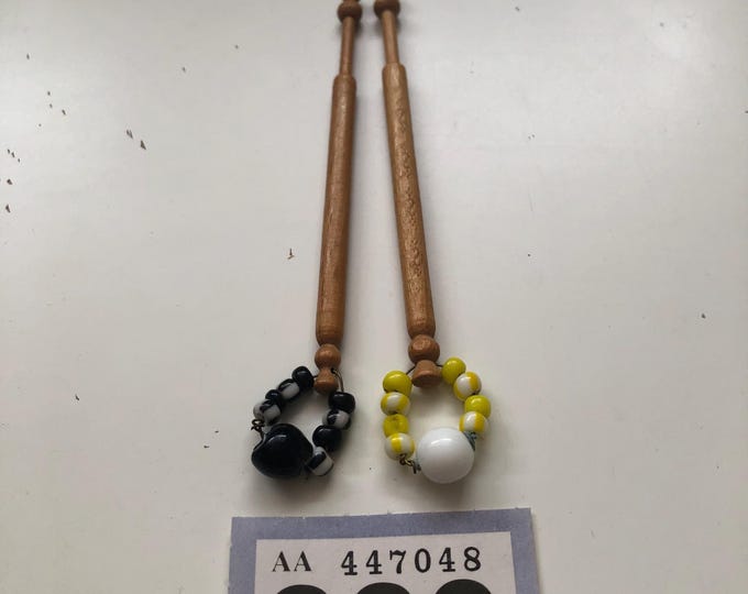 lacemaking bobbins, wooden, vintage