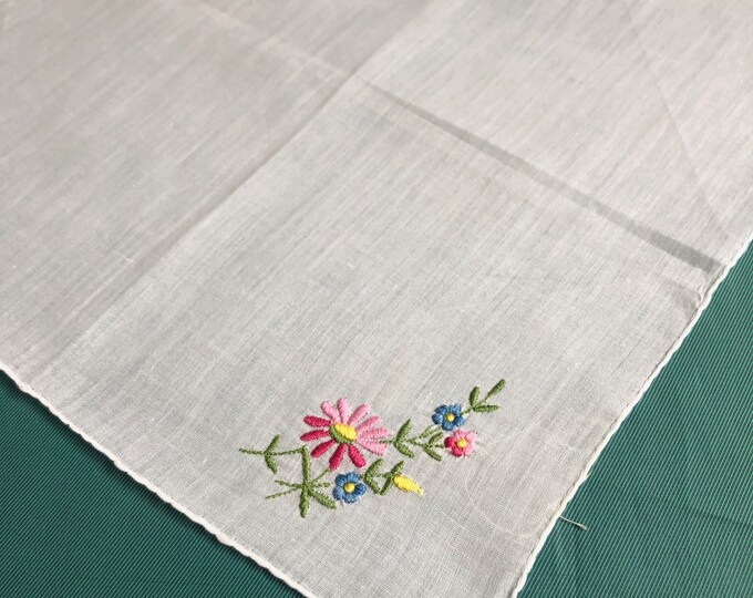 vintage ladies handkerchief, hankie