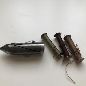 Original Bullet Shuttle and long bobbins for Jones Family Sewing Machine
