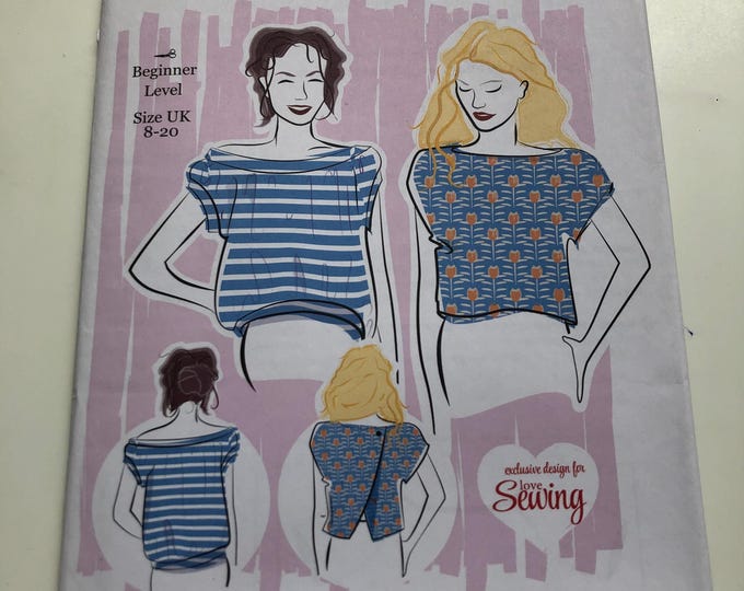 The jersey top and cross-over back blouse pattern, UNCUT, Factory Folded Simply Sew No. 15