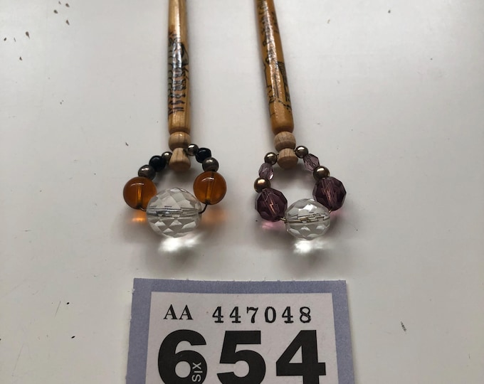 lacemaking bobbins, wooden, vintage