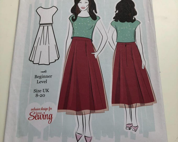 The 2-in-one Sophia top and skirt pattern, UNCUT, Factory Folded Simply Sew No. 17
