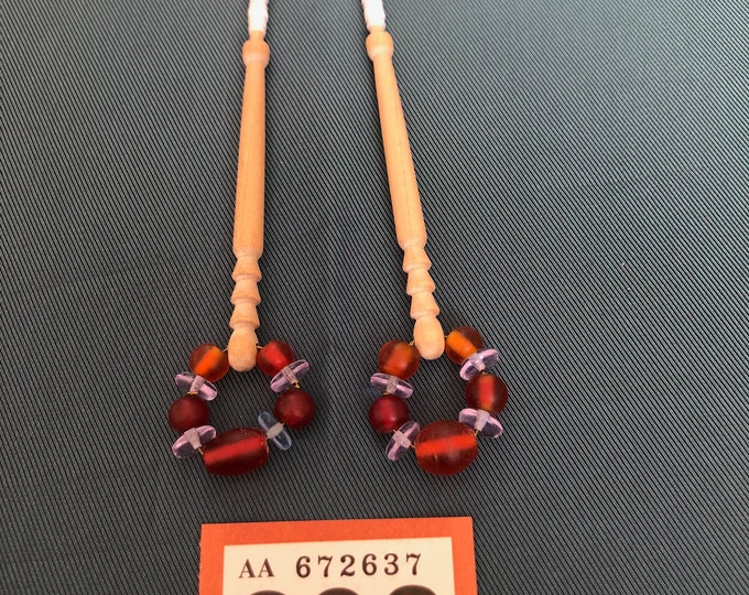 wooden lacemaking bobbins,