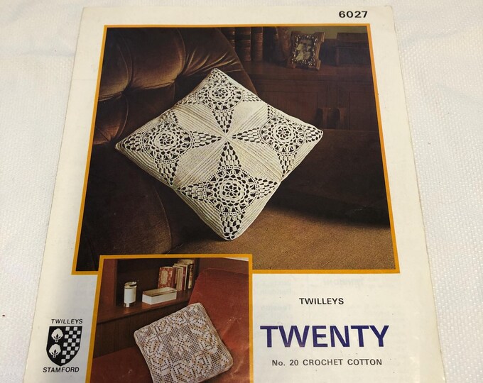 Vintage crochet pattern, cushion cover 6027
