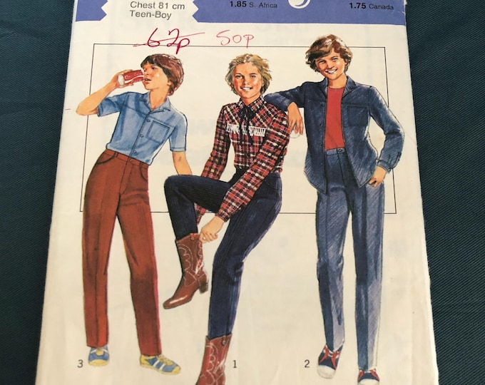 Boys vintage shirt and trouser paper Sewing Pattern, Factory Folded, Style 3191