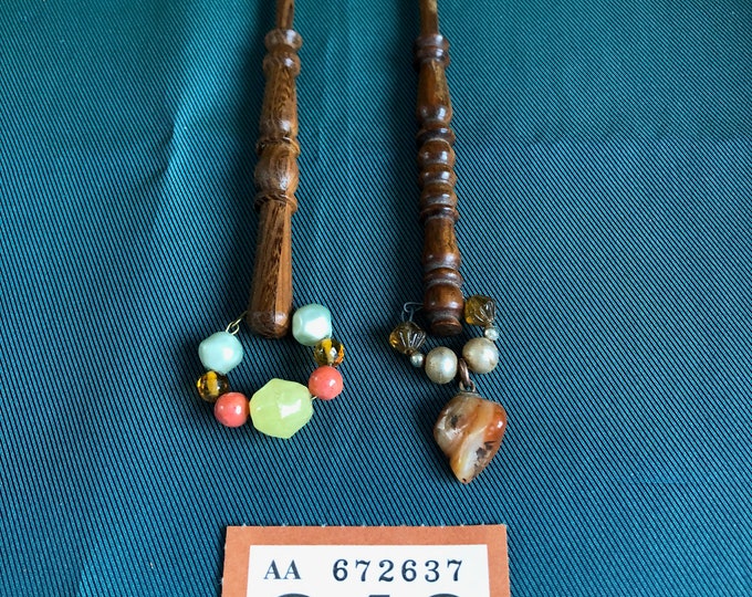 Wooden lacemaking bobbins
