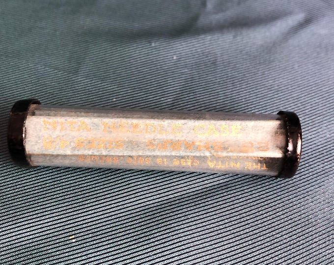 Vintage Nita Glass Needle Case