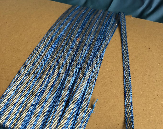 blue and gold upholstery trim