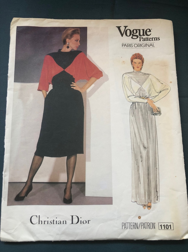 Vogue Paris Original Ladies Dress Sewing Pattern, CUT Vogue 1101 ...