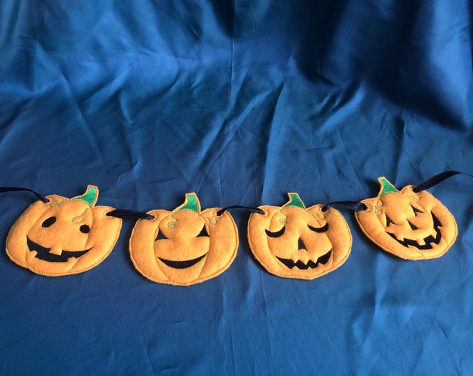 Felt Pumpkin banner, Childs bedroom, Halloween