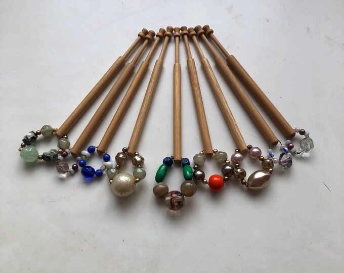 lacemaking bobbins, wooden, vintage