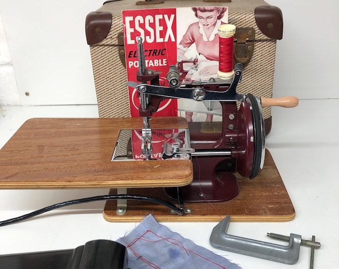 Electric Essex Mk1 Childs Sewing Machine hand crank & Electric
