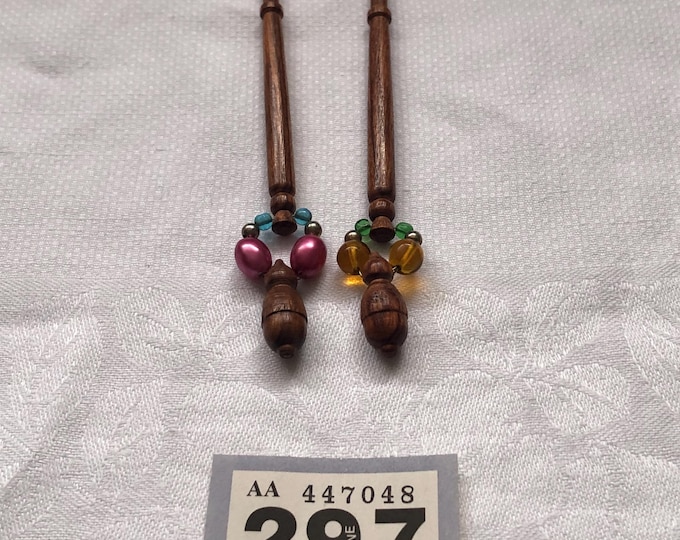 Wooden lace bobbins