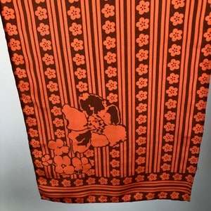 Vintage head scarf, with orange flowers
