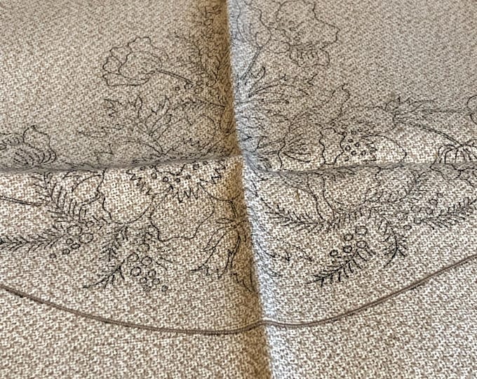 Vintage printed to embroider settee back cover, and two chair back covers