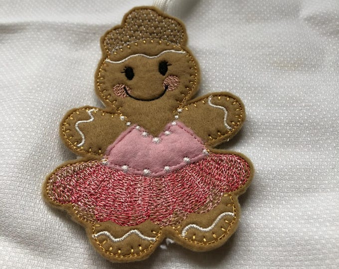 Gingerbread People, Ballet Dancer, door hanger, felt hanging decoration, bag charm.