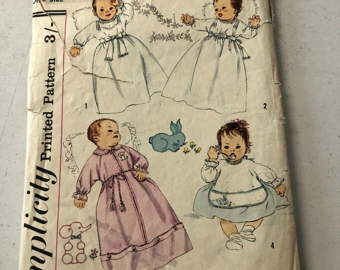 Vintage Childs Nightgown and sleeping bag pattern, simplicity S.185 - CUT