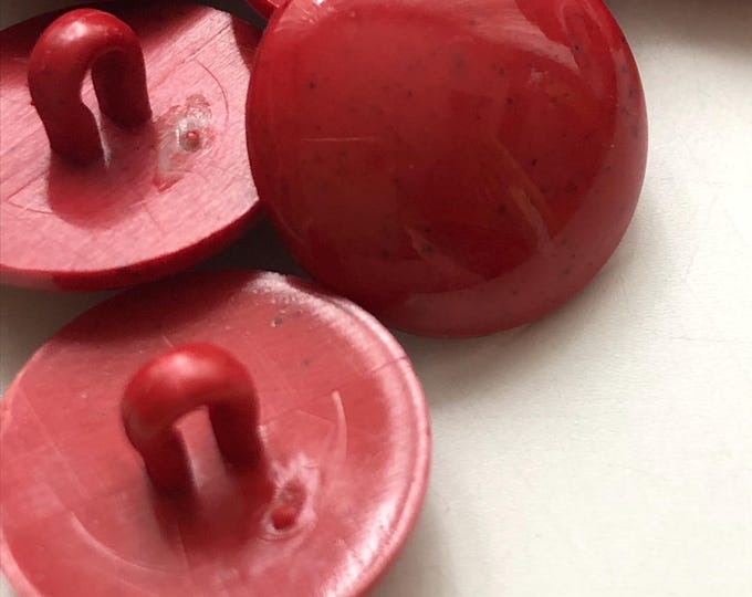Buttons, Vintage circular tomato red