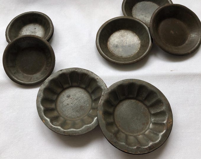 Vintage Fluted Pastry Moulds: Metal Display Cases