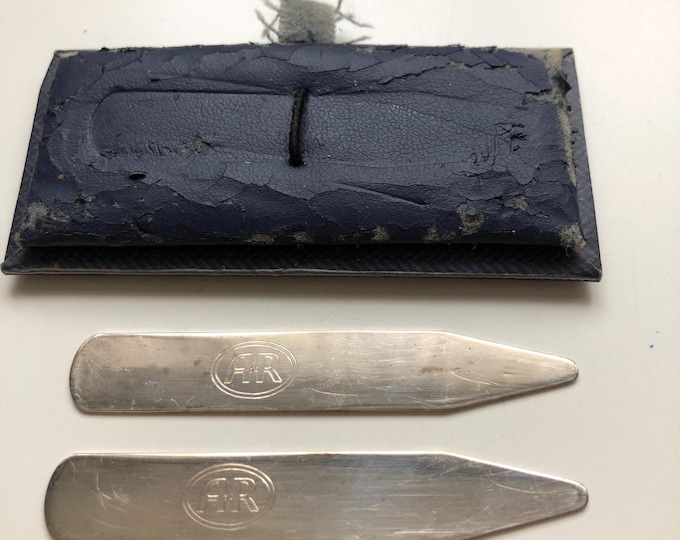 Vintage silver collar stays, inserts, Austen Reed