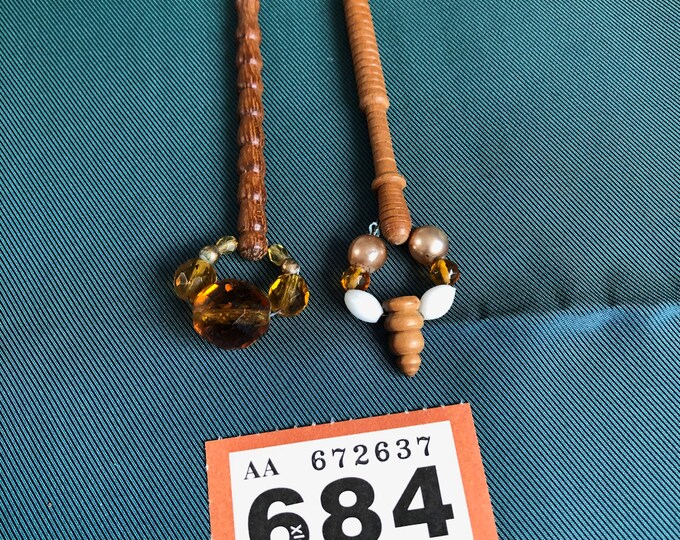 Wooden lacemaking bobbins