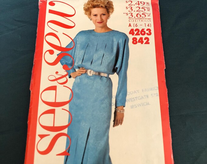 ladies dress, Sewing Pattern, Butterick 4263, Factory Folded