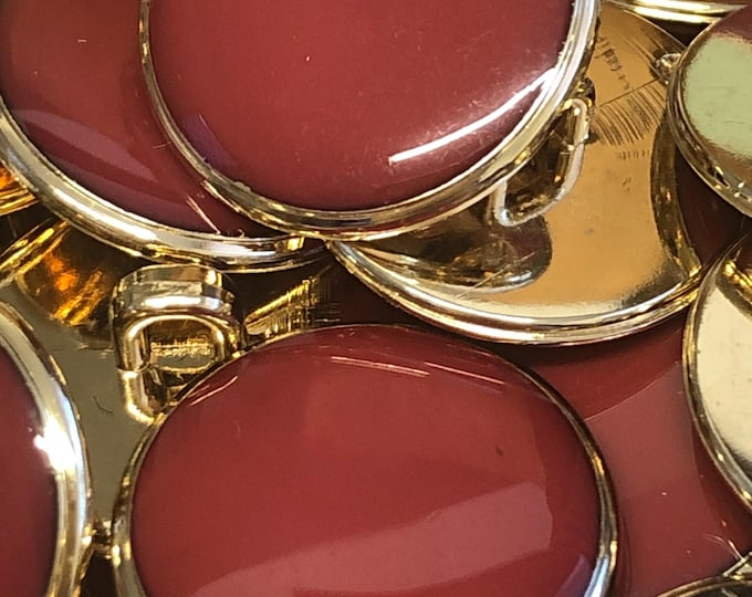 Reddish brown and Gold vintage fashion buttons, sewing, knitting, crafting