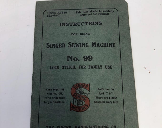 Singer sewing machine manual for 99K