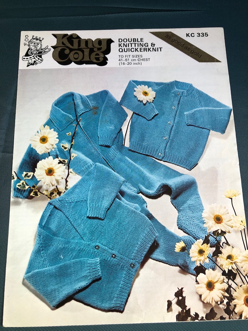 Paper Vintage Knitting Pattern King Cole, Double Knitting and