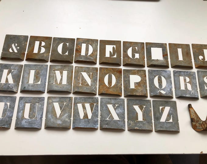 Vintage French letter templates Made of zinc