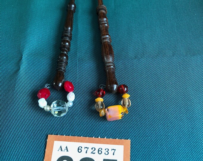Wooden lacemaking bobbins