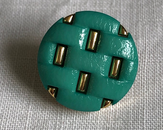 Buttons, Vintage circular aqua green fashion buttons