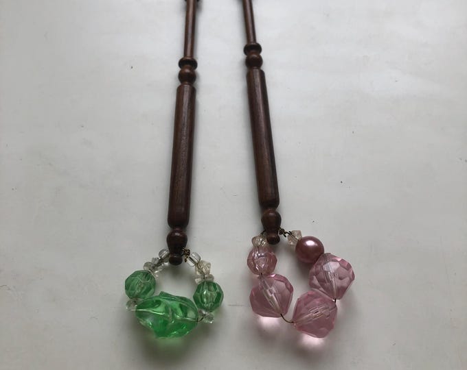 lacemaking bobbins, wooden, vintage