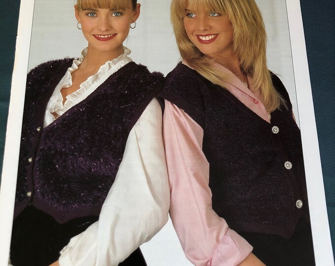 Paper vintage knitting Pattern Patons Waistcoats 4285