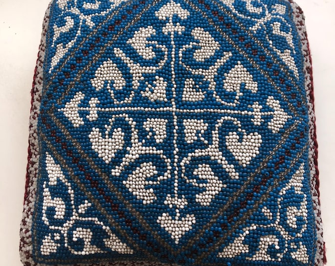 Vintage large beaded pin cushion