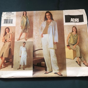 Vogue Patterns, Ladies jacket, shirt, dress, top, skirt and pants Sewing Pattern, Factory Folded, Vogue 2409, ADRI