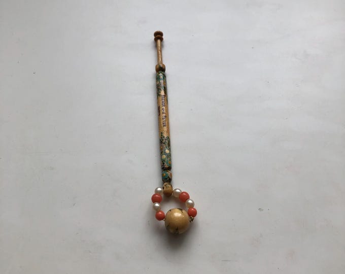 wooden lacemaking bobbin, hand painted