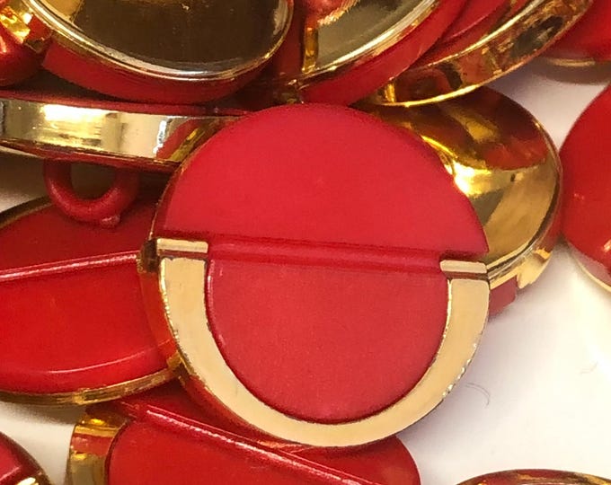 Red and Gold vintage fashion buttons, sewing, knitting, crafting