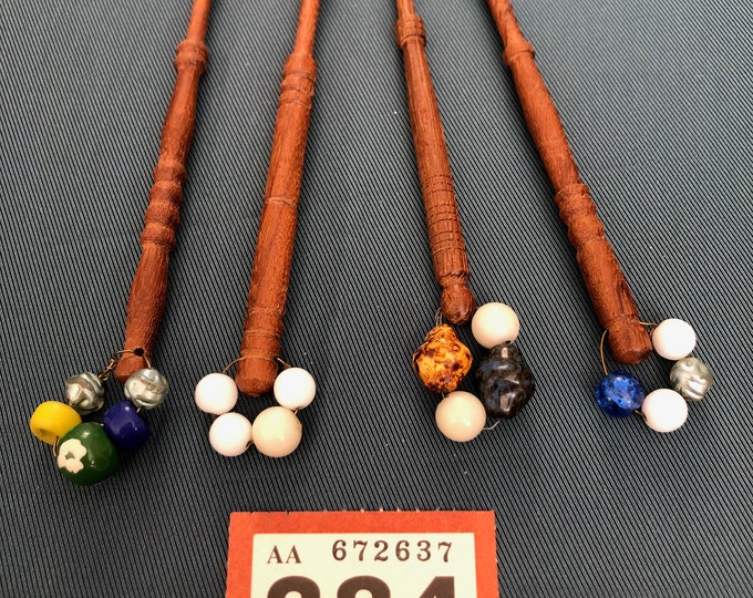 wooden lacemaking bobbins x 4