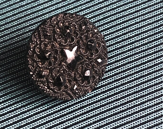 Buttons, Black Glass Victorian Buttons