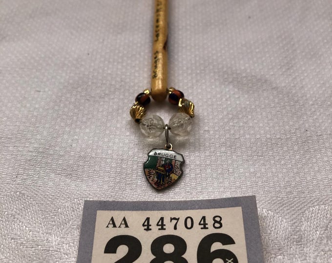 Wooden lace bobbin hand painted